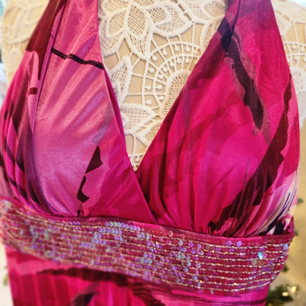 Sequin Hearts Vibrant Pink Maxi Dress - Picture 2 of 8